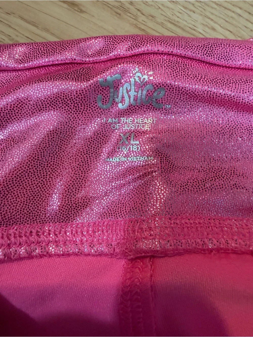 Justice XL Pink Green Metallic Leggings Girls
